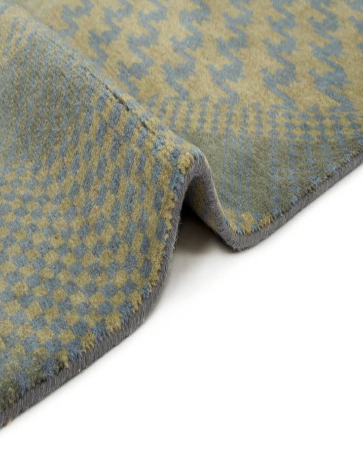 Detail image of  7' 10 x 9' 10  Hand Knotted Modern Manshu Wool Rug