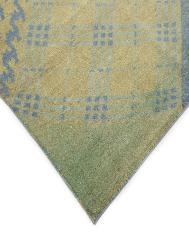 Detail image of  7' 10 x 9' 10  Hand Knotted Modern Manshu Wool Rug