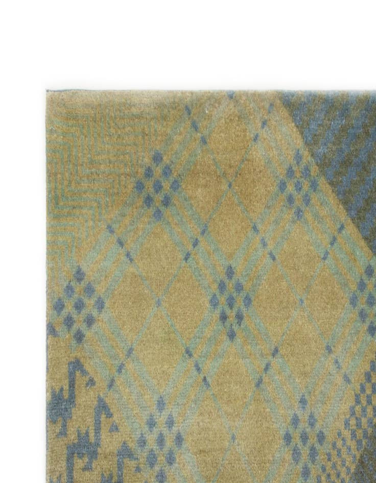 Detail image of  7' 10 x 9' 10  Hand Knotted Modern Manshu Wool Rug