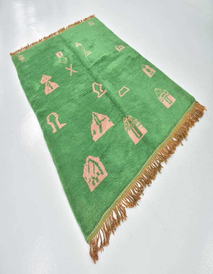 Detail image of  6' x 8' 2  Hand Knotted Moroccan Wool Rug