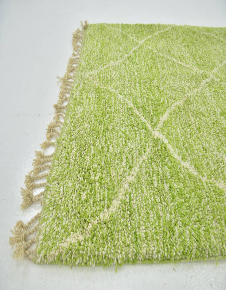 Detail image of  4' 8 x 8'  Hand Knotted Moroccan Wool Rug