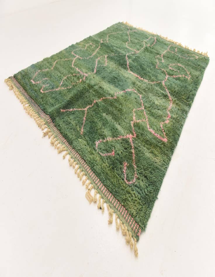 Detail image of  6' 5 x 10' 2  Hand Knotted Moroccan Wool Rug