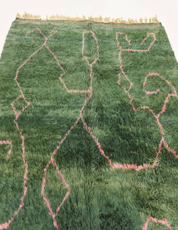 Detail image of  6' 5 x 10' 2  Hand Knotted Moroccan Wool Rug