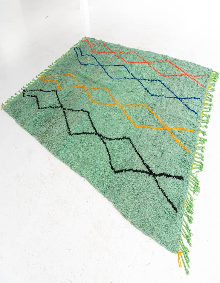 Detail image of  6' 9 x 9' 4  Hand Knotted Moroccan Wool Rug