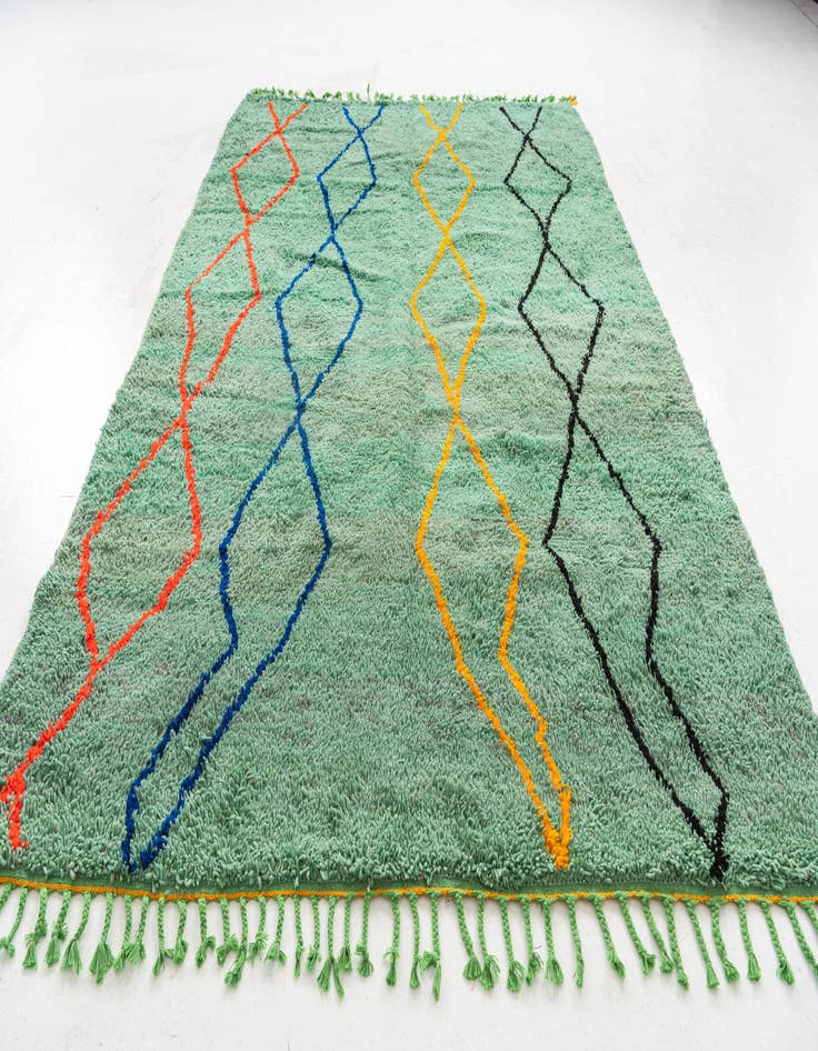 Detail image of  6' 9 x 9' 4  Hand Knotted Moroccan Wool Rug