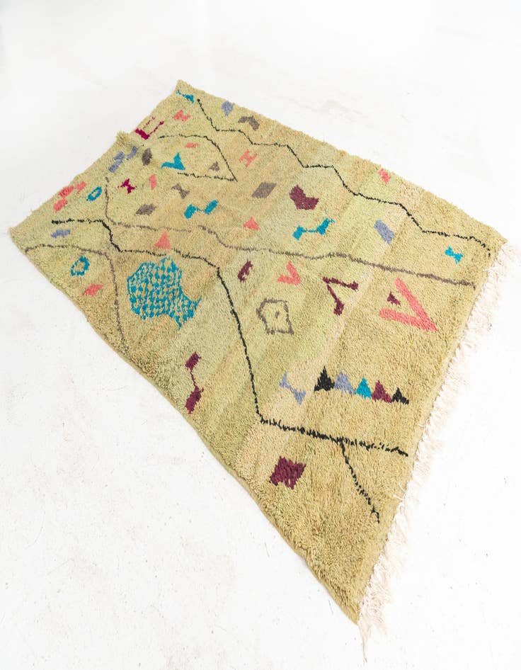 Detail image of  5' 3 x 8'  Hand Knotted Moroccan Wool Rug