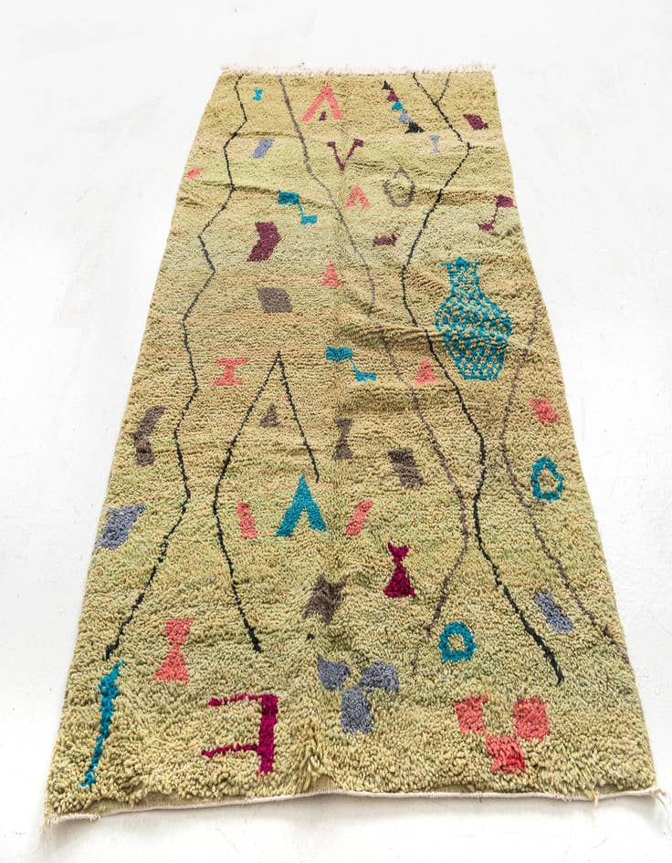 Detail image of  5' 3 x 8'  Hand Knotted Moroccan Wool Rug