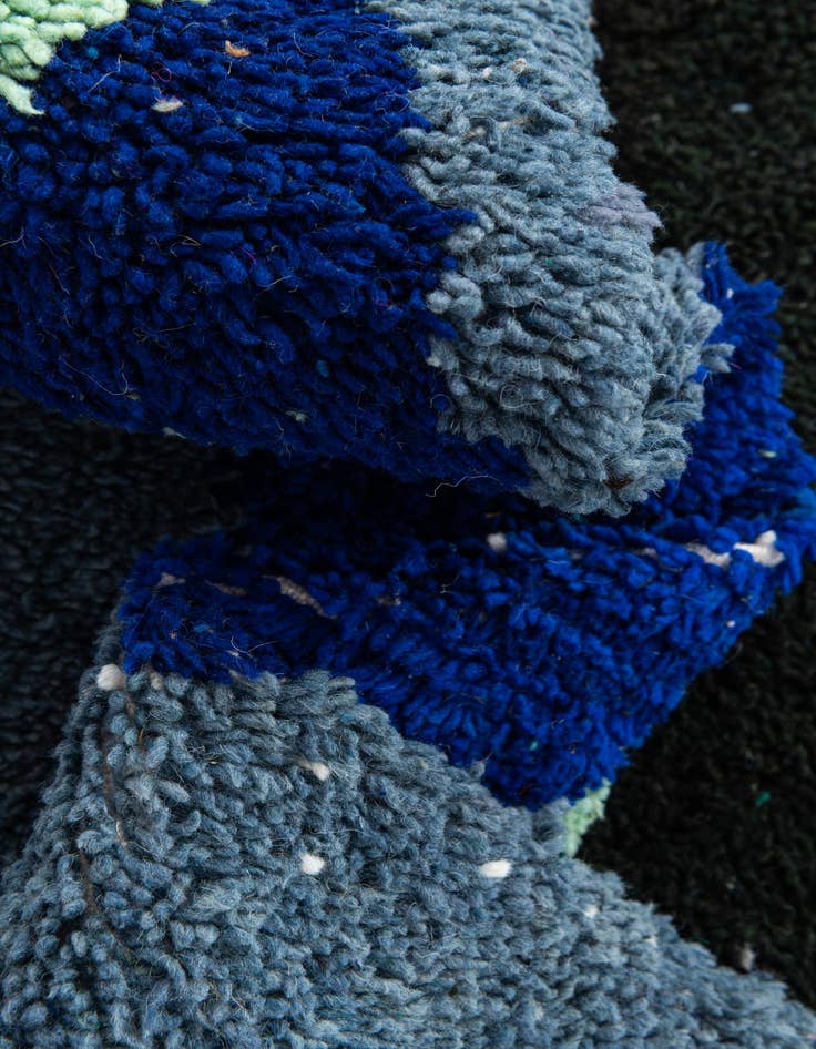 Detail image of  6' 9 x 9' 7  Hand Knotted Moroccan Wool Rug