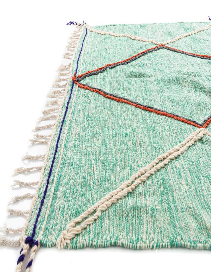 Detail image of  6' 8 x 10'  Hand Knotted Moroccan Wool Rug