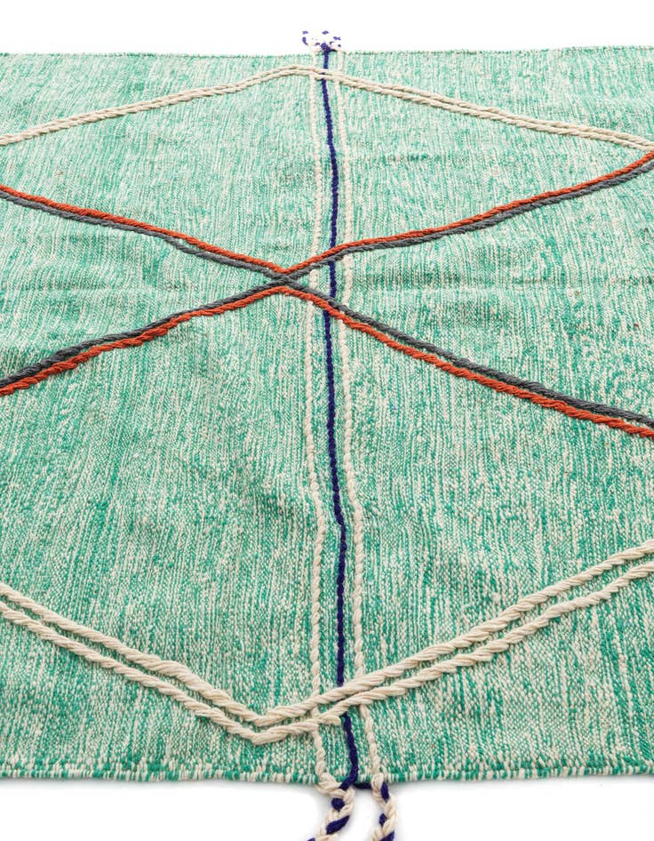Detail image of  6' 8 x 10'  Hand Knotted Moroccan Wool Rug