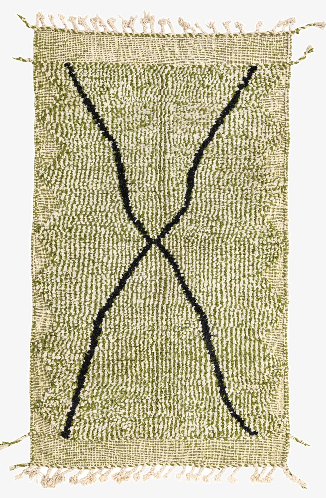  4' x 6' 7  Hand Knotted Moroccan Wool Rug