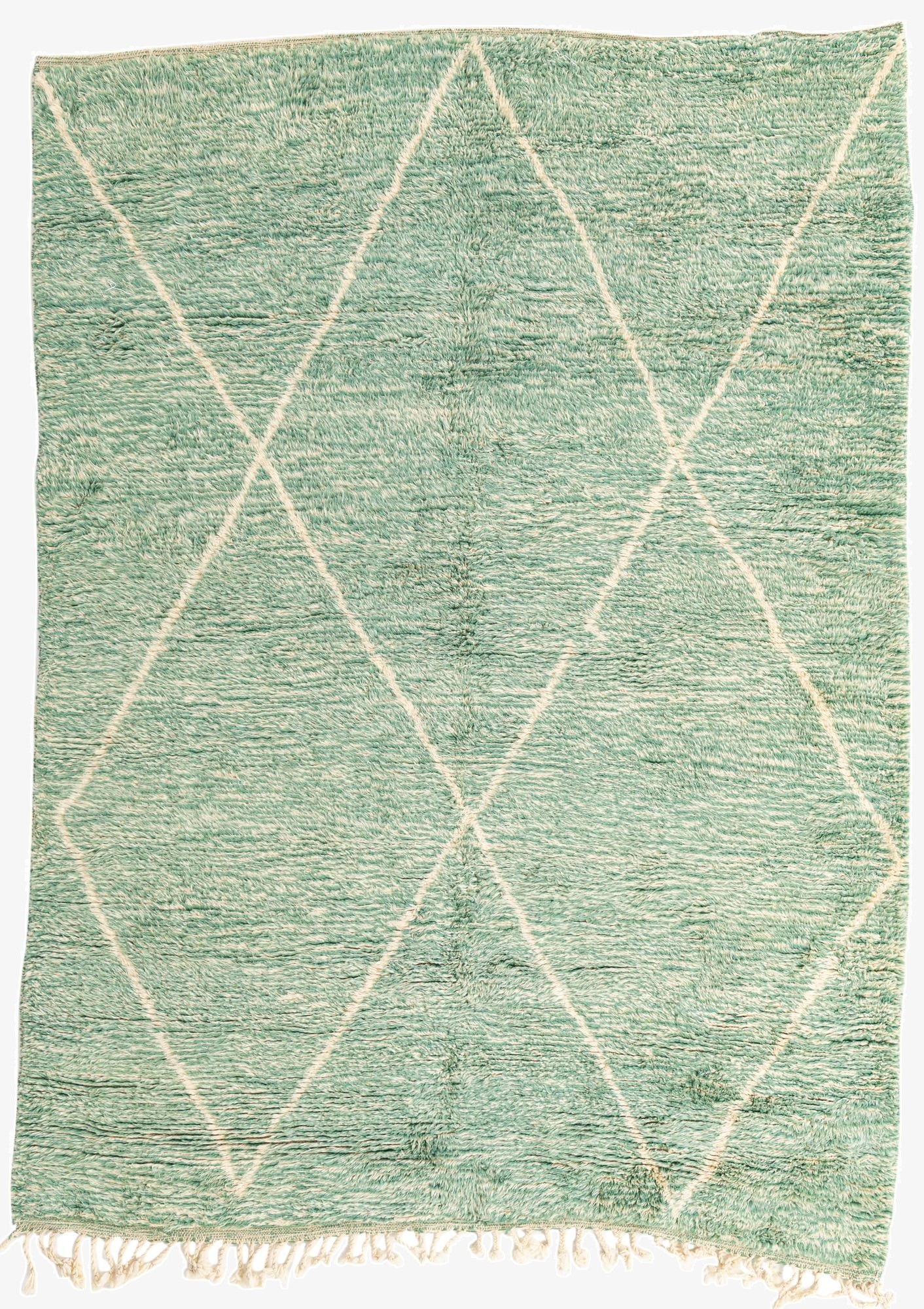  6' 9 x 9' 5  Hand Knotted Moroccan Wool Rug