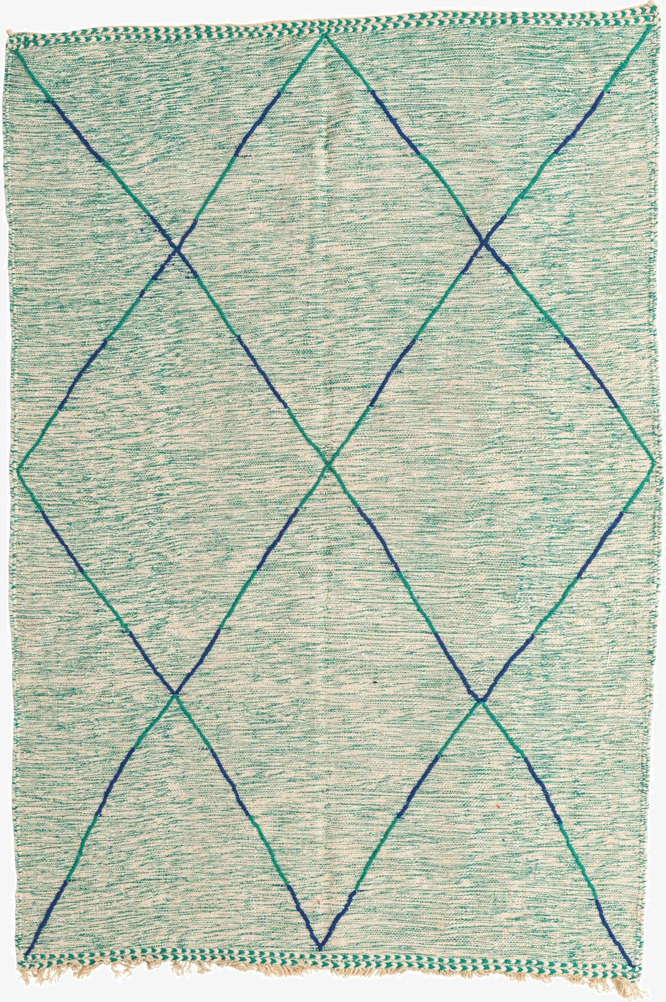  6' 8 x 9' 9  Hand Knotted Moroccan Wool Rug