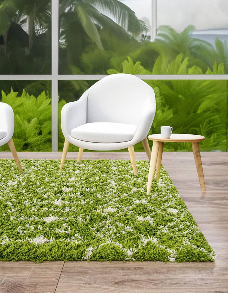 Detail image of  9' x 12' Moroccan Trellis Shag Rug