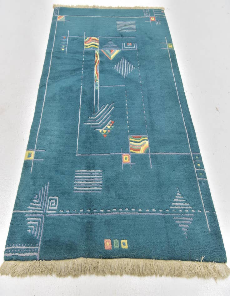 Detail image of  4' 7 x 6' 4  Hand Knotted Nepal Wool Rug