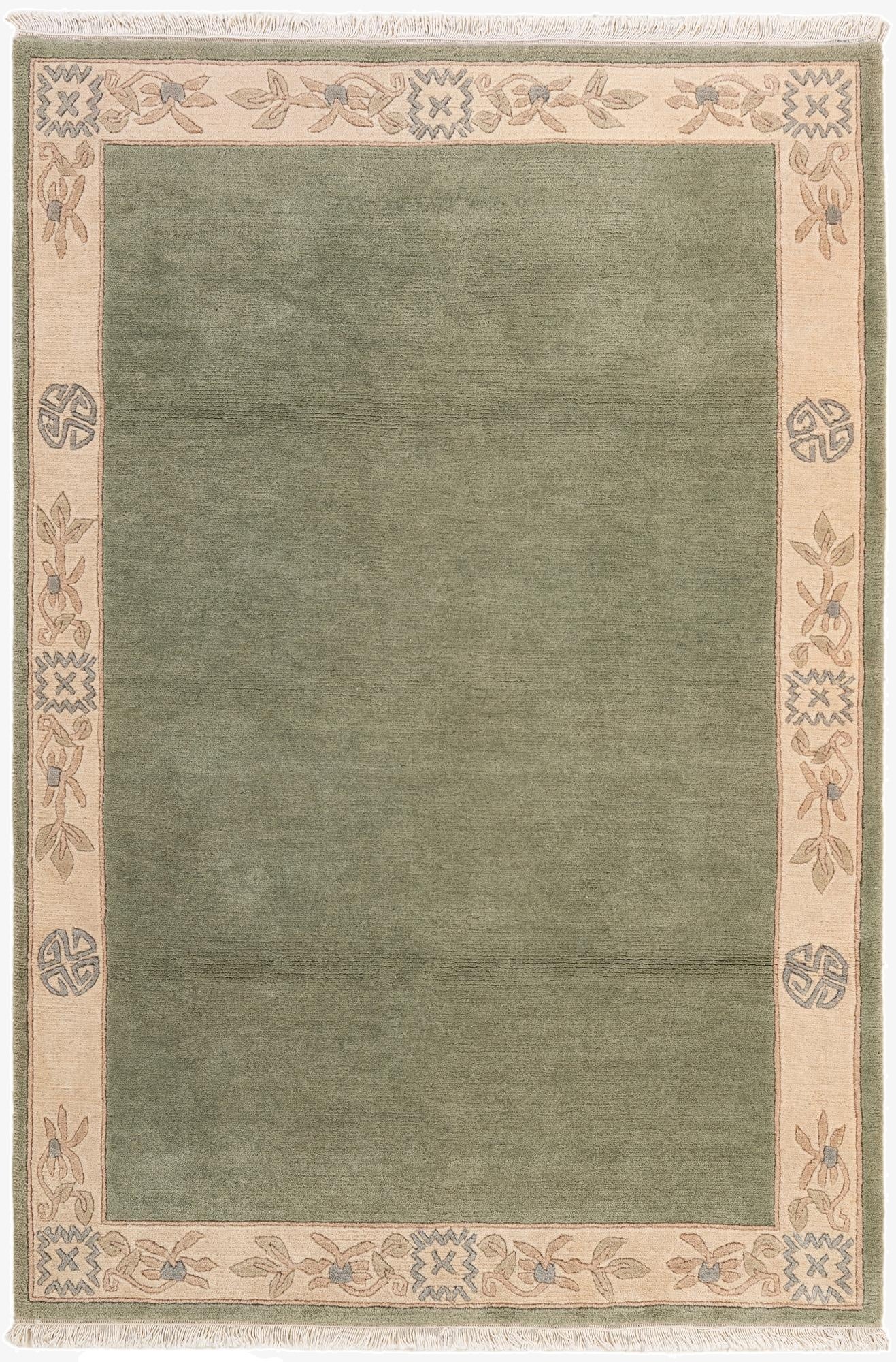  3' 11 x 5' 10  Hand Knotted Nepal Wool Rug