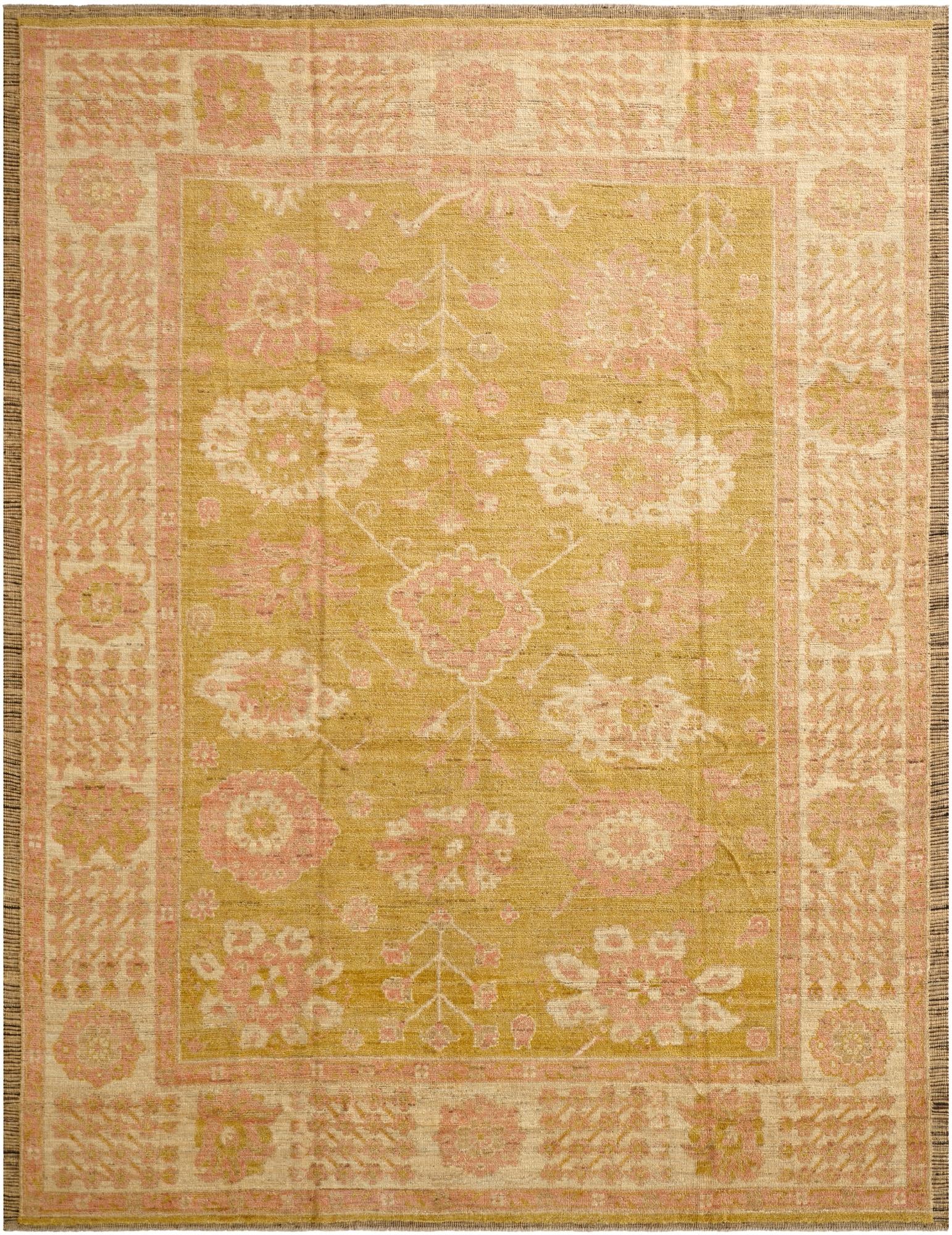 9' 1 x 12' Hand Knotted Oushak Wool Rug