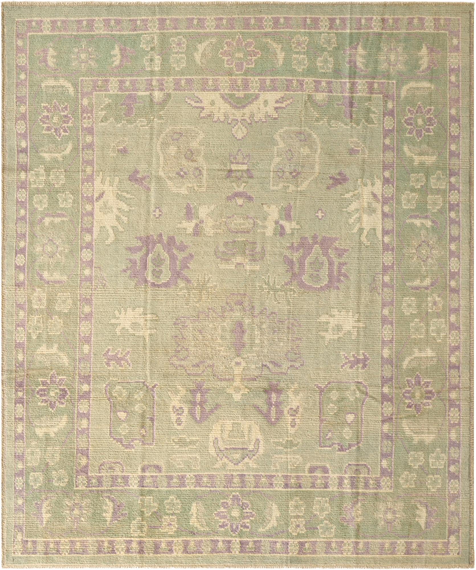 8' 5 x 10' Hand Knotted Oushak Wool Rug
