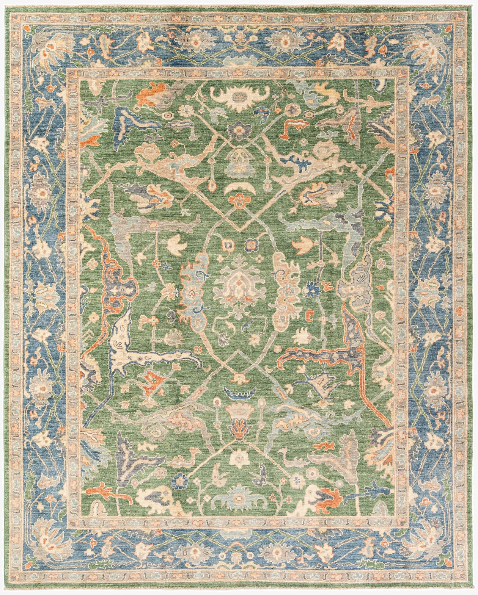  8' 1 x 9' 11  Hand Knotted Oushak Wool Rug