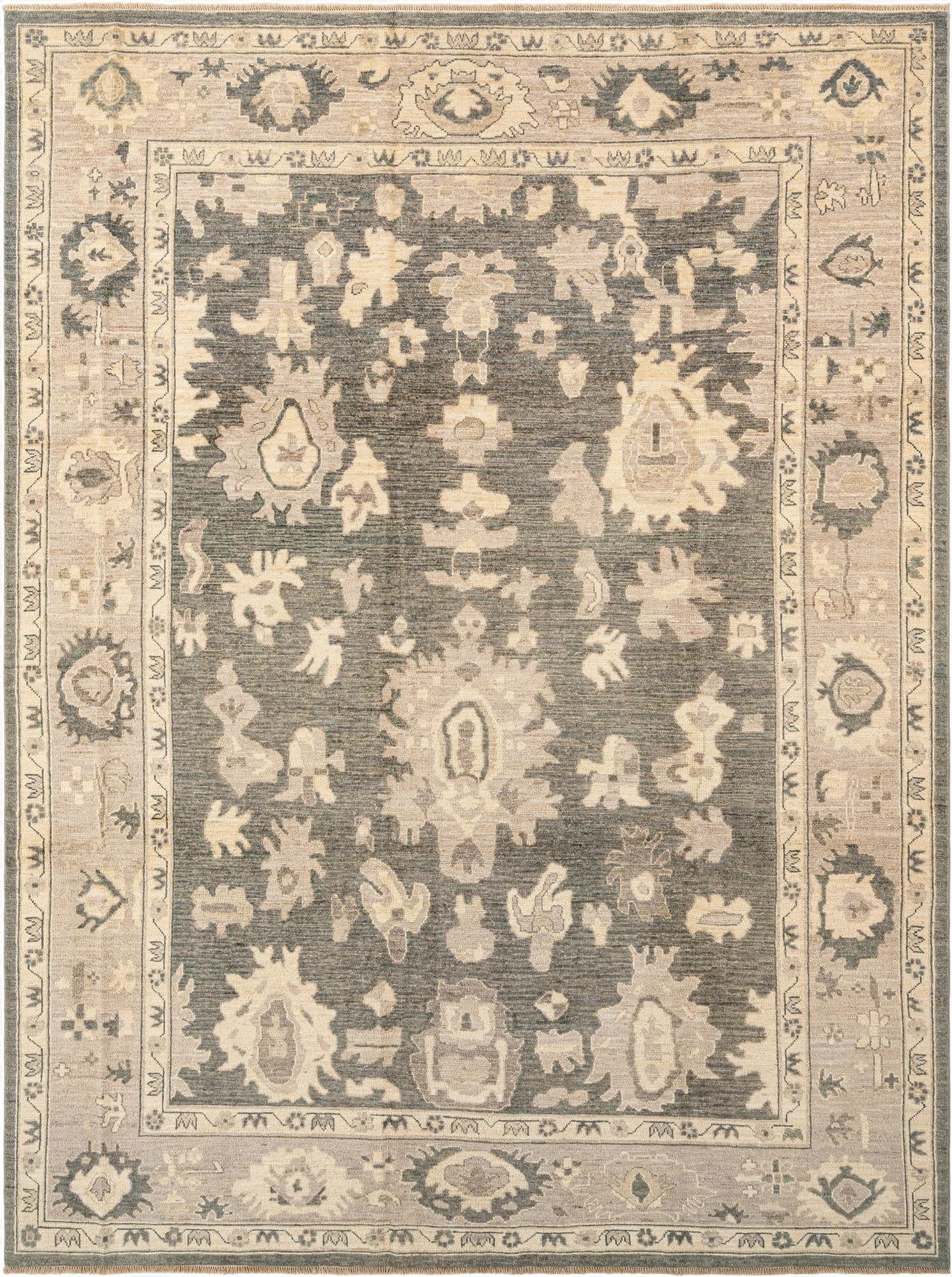  8' 9 x 11' 10  Hand Knotted Oushak Rug