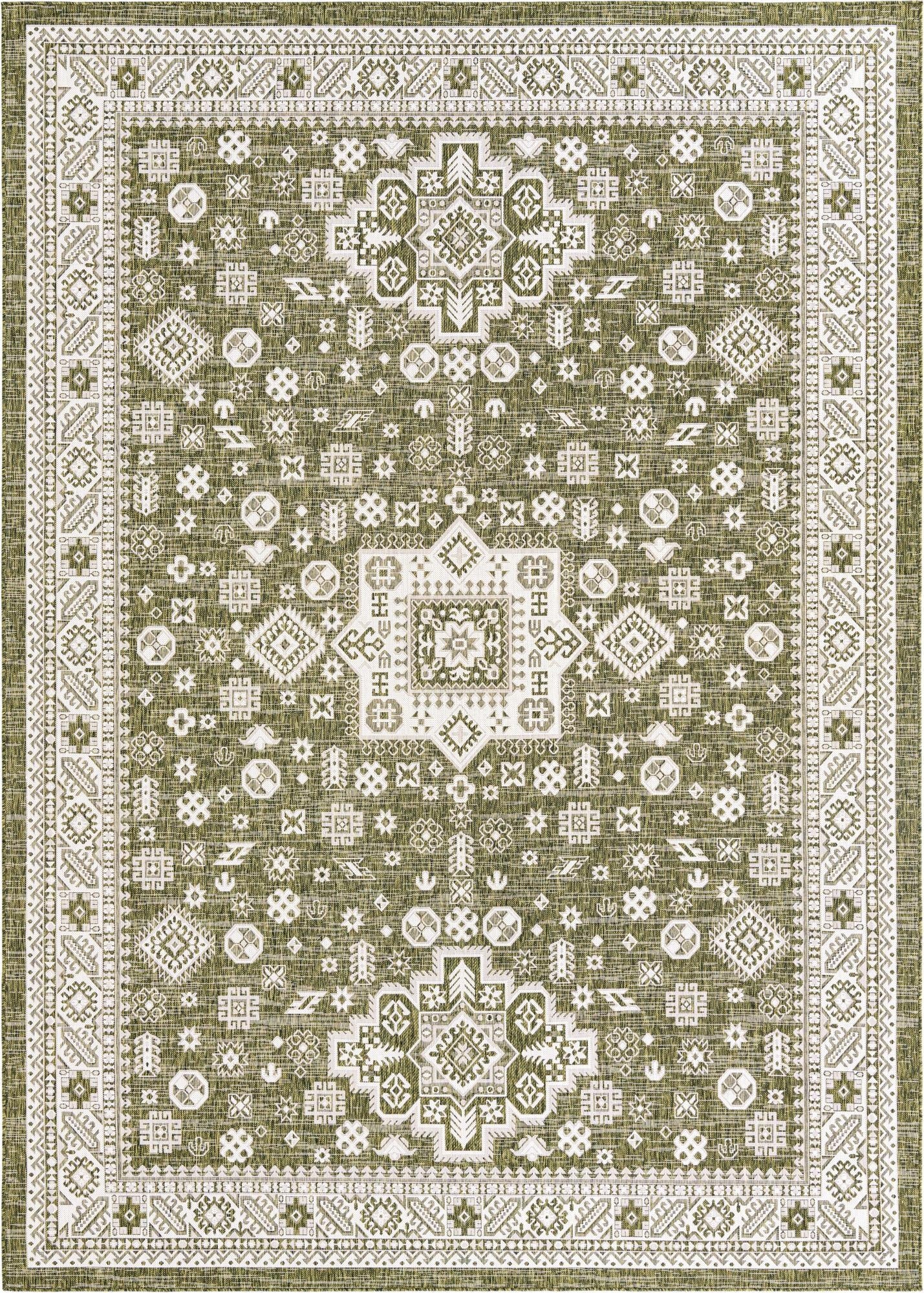  10' x 14'  Washable Aztec Indoor / Outdoor Rug