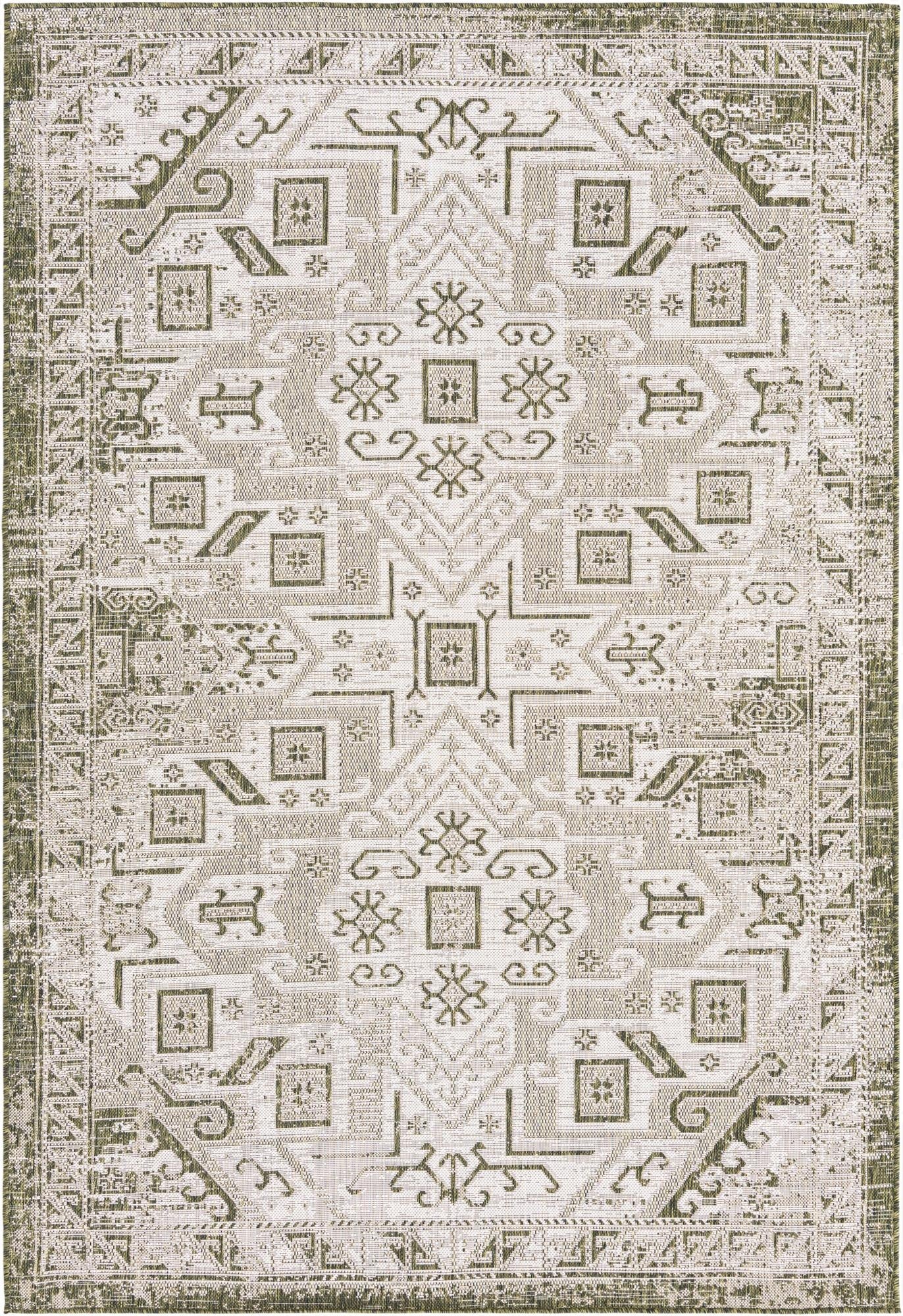  6' x 9'  Washable Aztec Indoor / Outdoor Rug