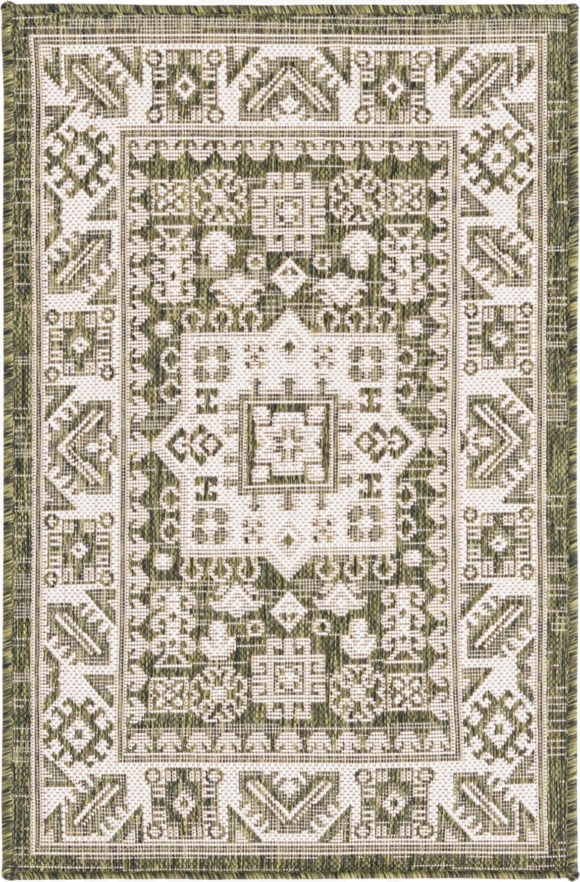  2' x 3'  Washable Aztec Indoor / Outdoor Rug