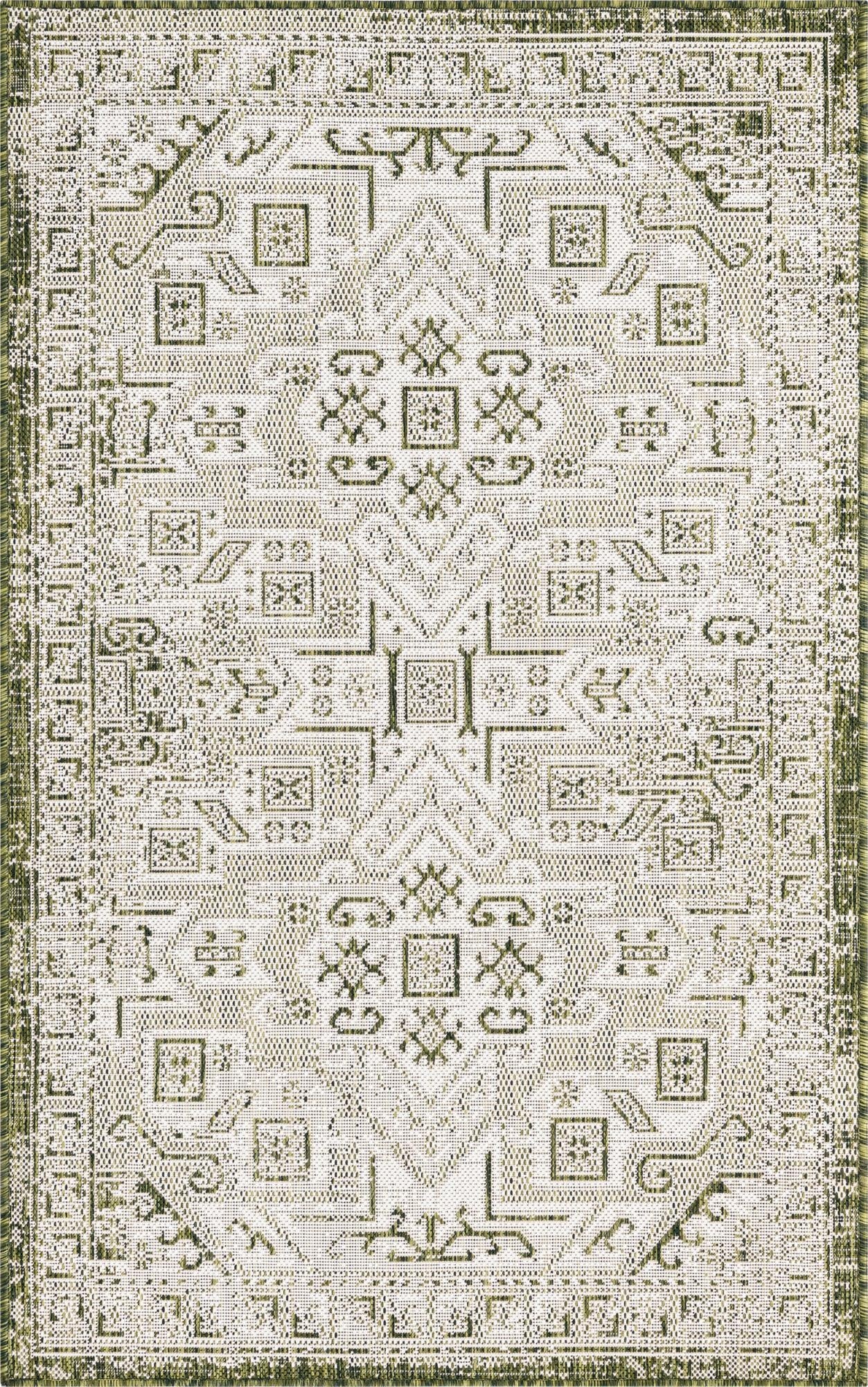  3' x 5' 3  Washable Aztec Indoor / Outdoor Rug