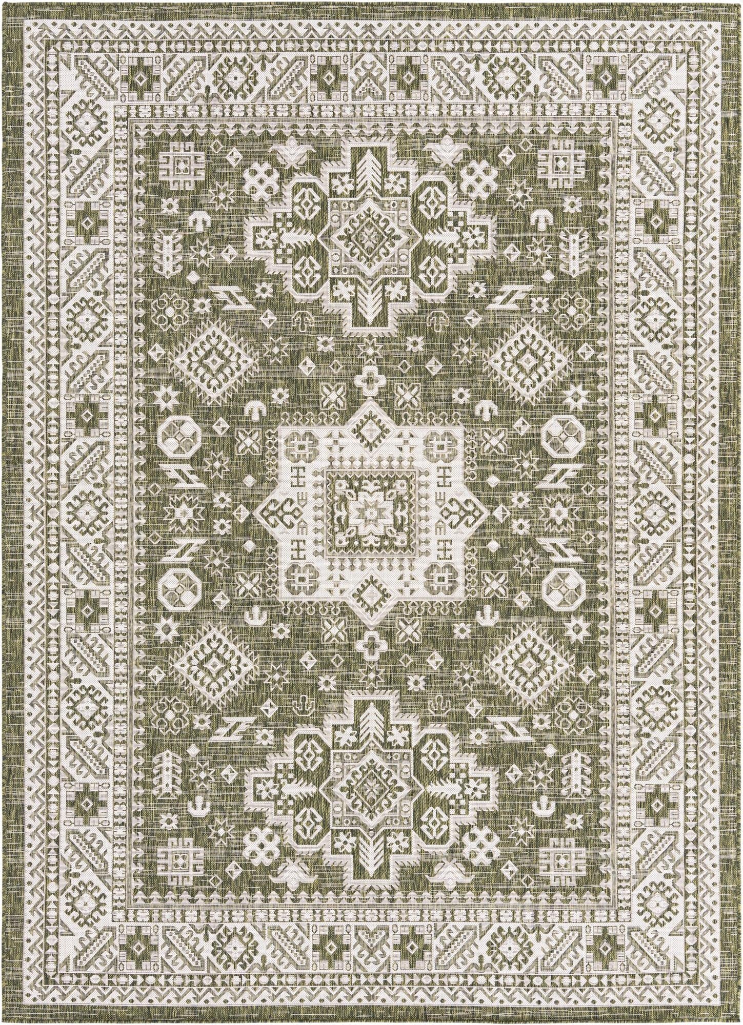  7' x 10'  Washable Aztec Indoor / Outdoor Rug