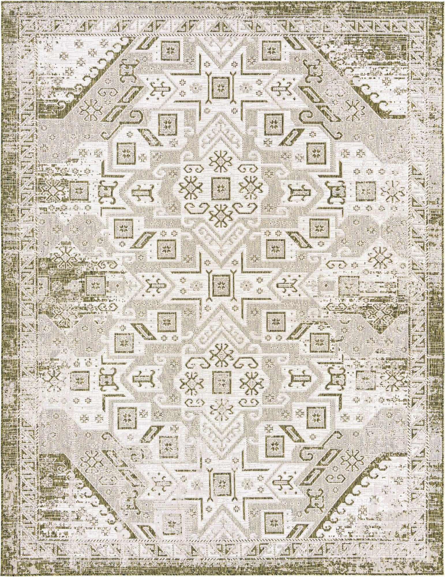  9' x 12'  Washable Aztec Indoor / Outdoor Rug