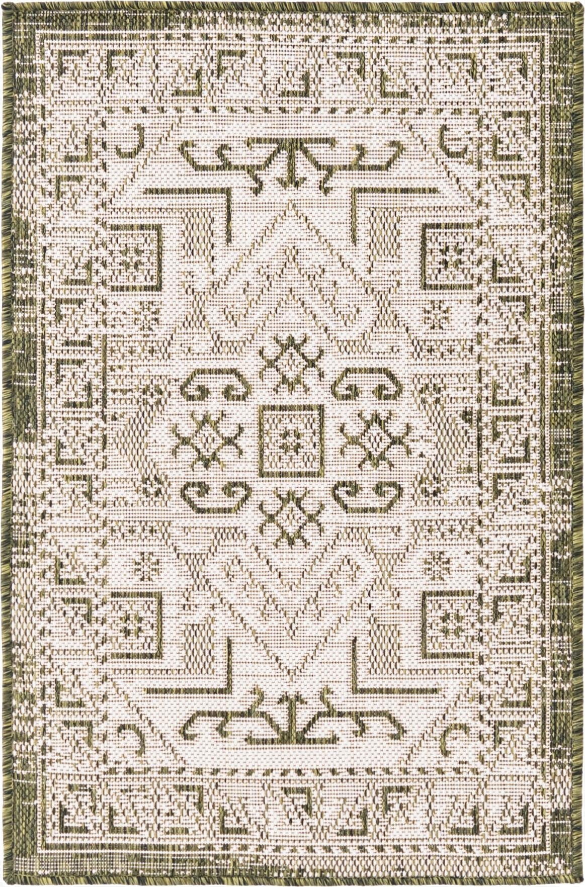  2' x 3'  Washable Aztec Indoor / Outdoor Rug