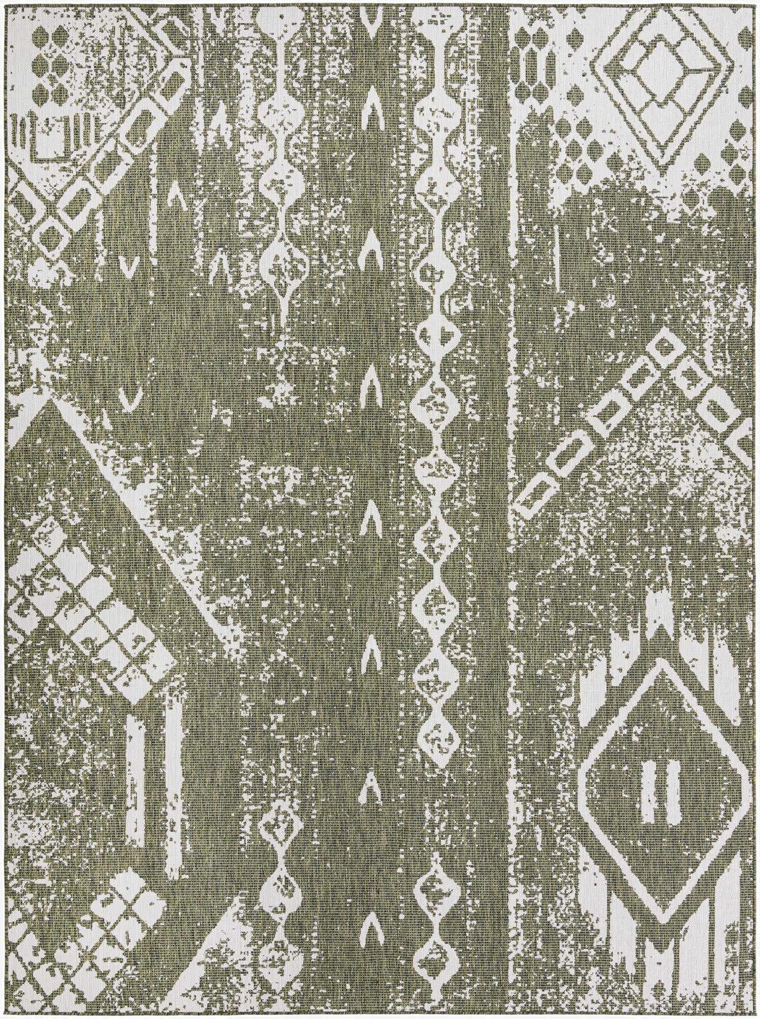  10' x 13'  Washable Bohemian Indoor / Outdoor Rug