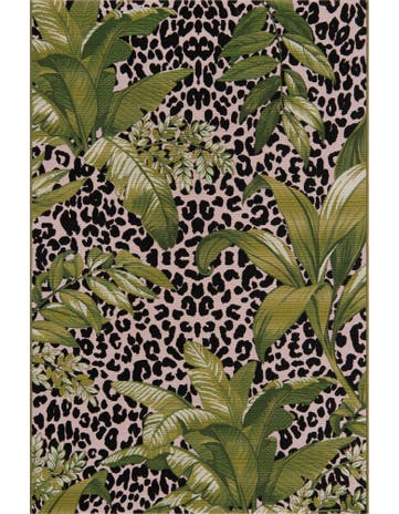 5' 3 x 8' Washable Botanical Indoor / Outdoor Rug