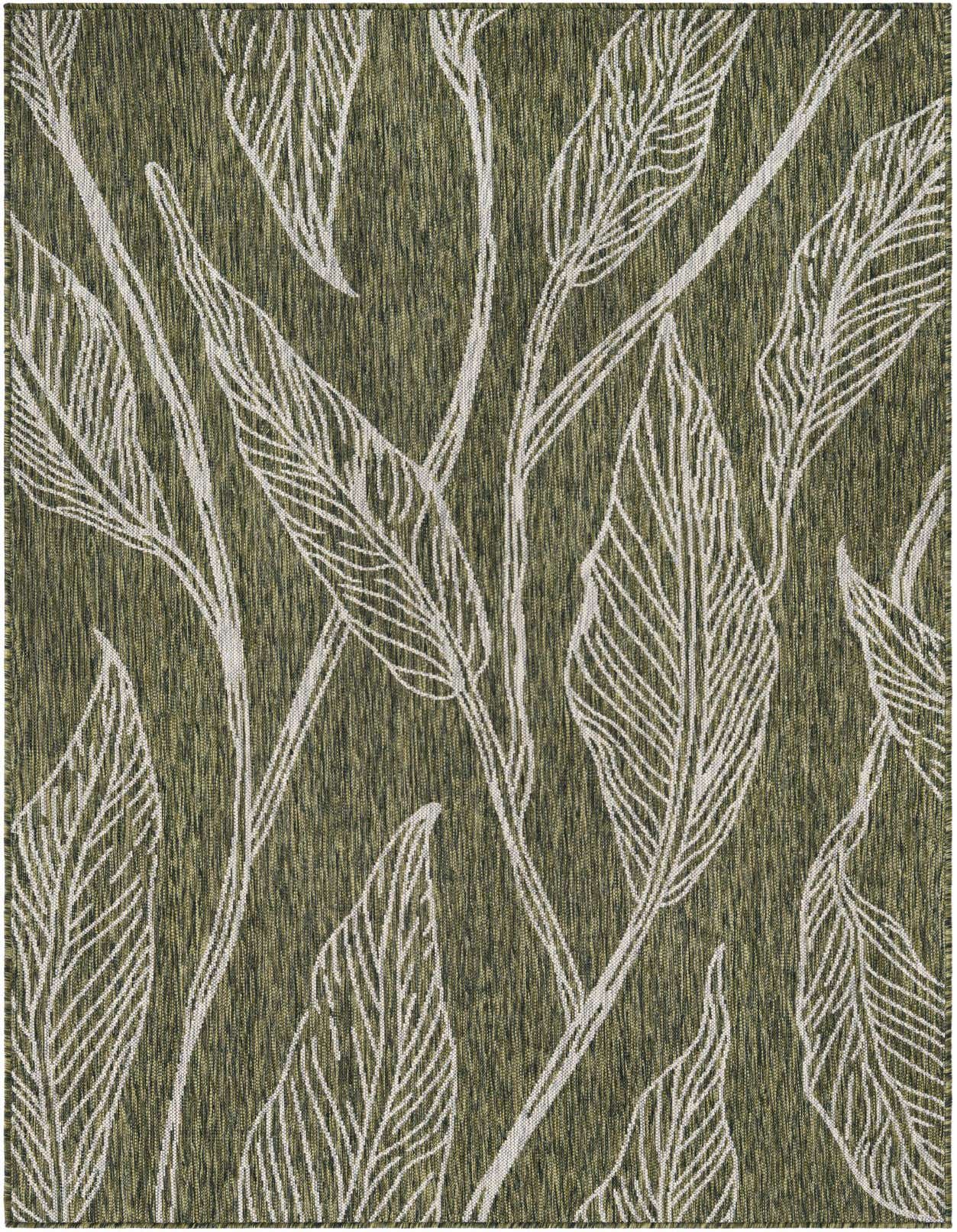Primary image  Custom Green  Washable Botanical Indoor / Outdoor Rug