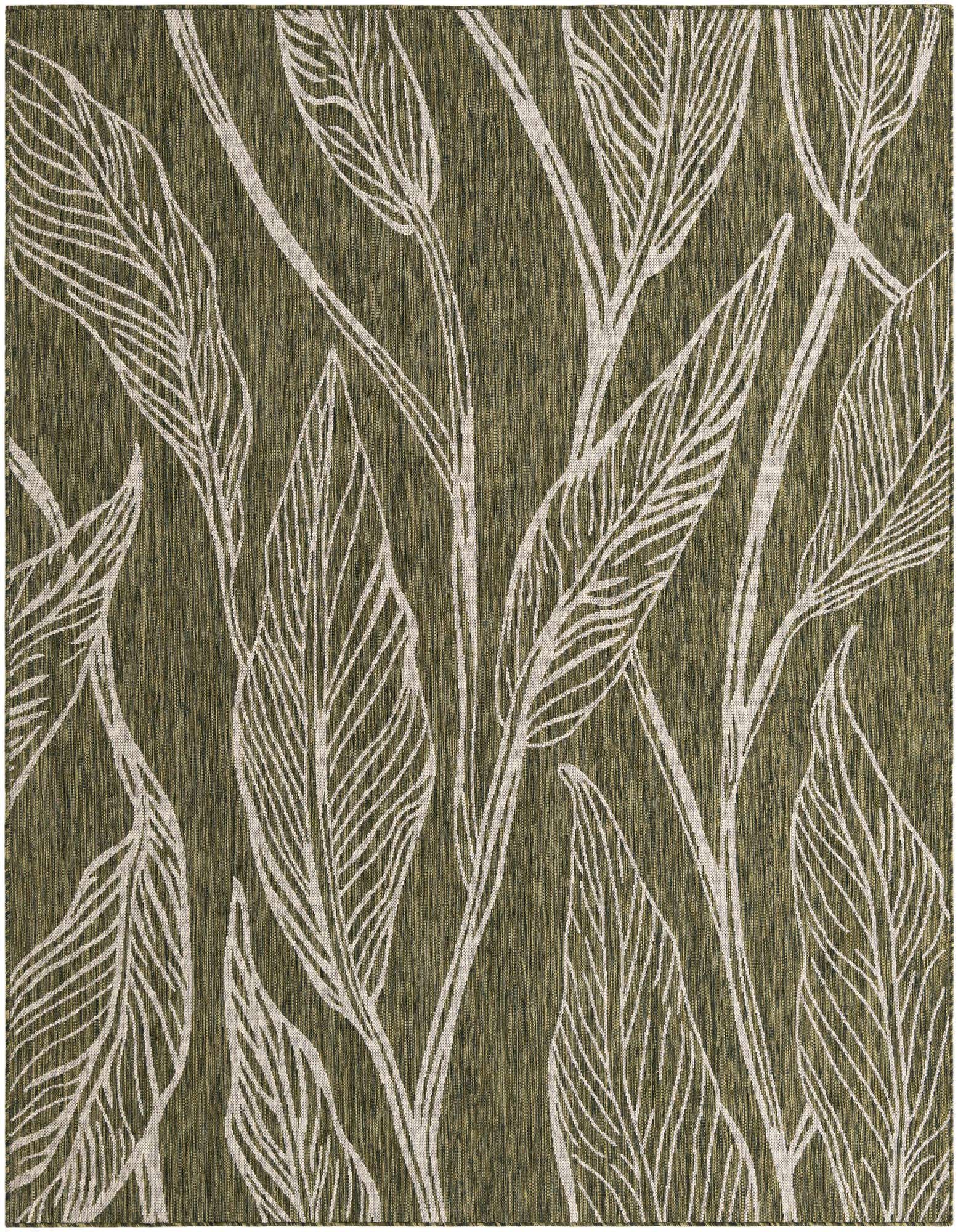 Primary image  7' 5 x 9'  Washable Botanical Indoor / Outdoor Rug