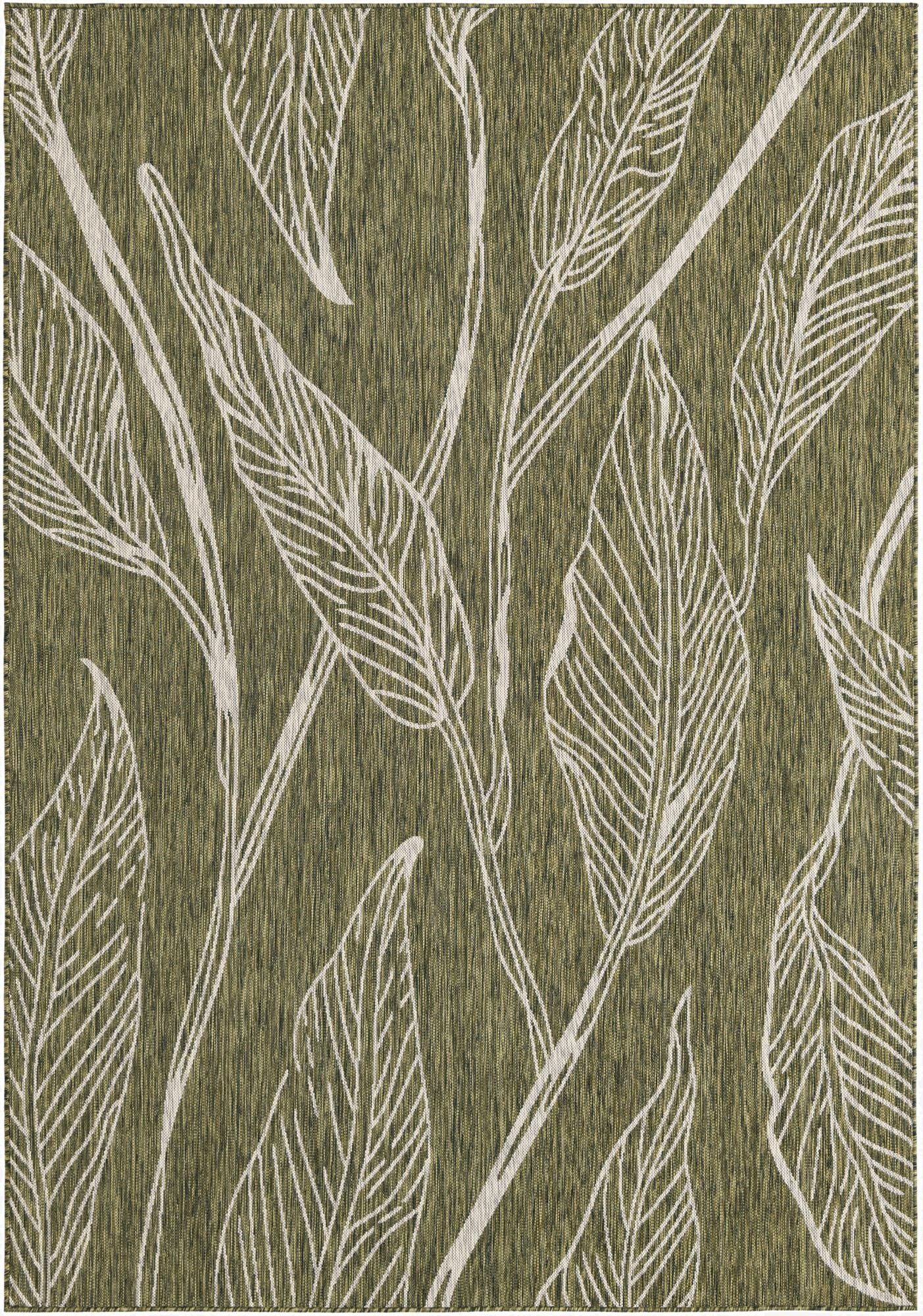  7' x 10'  Washable Botanical Indoor / Outdoor Rug
