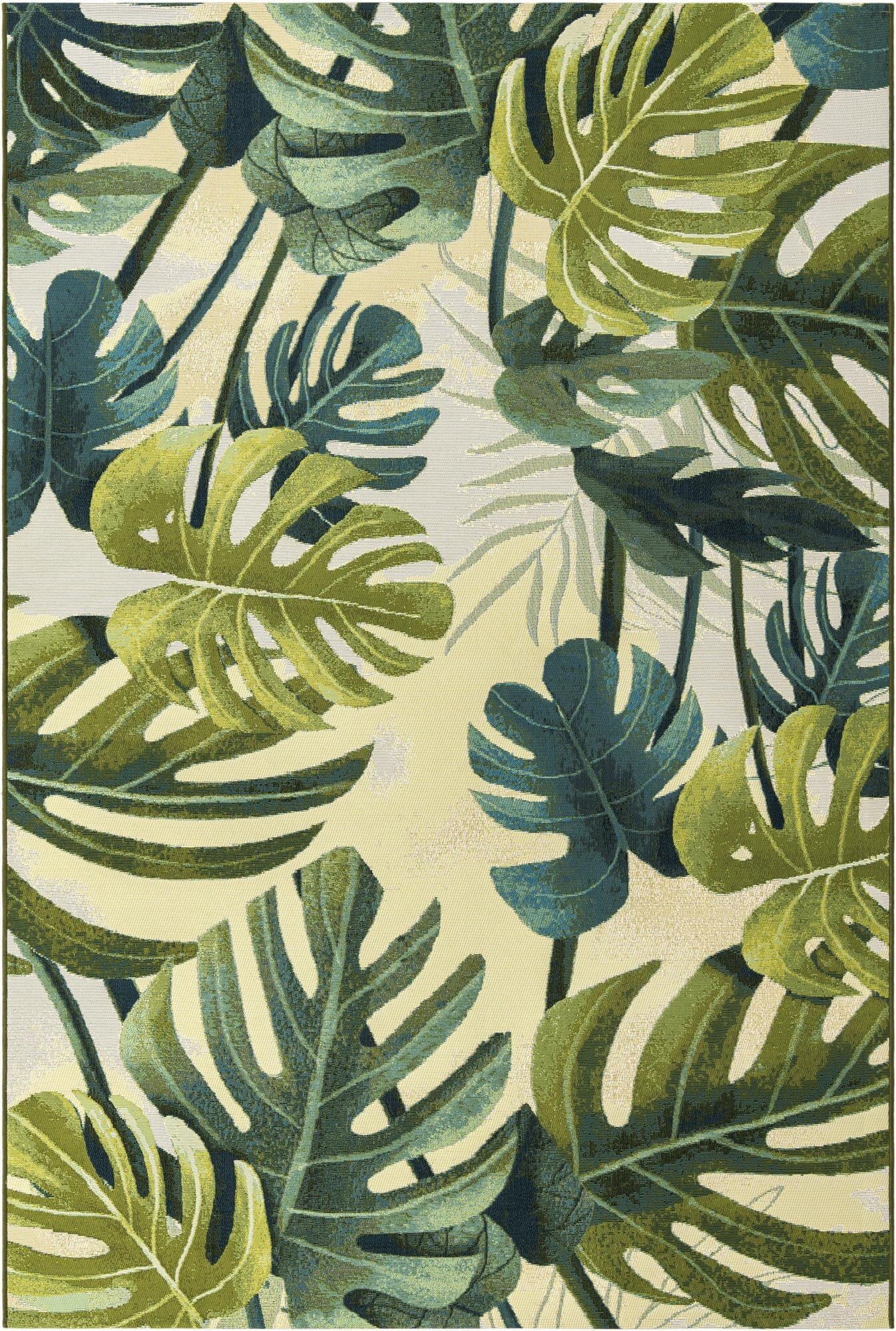  6' x 9'  Washable Botanical Indoor / Outdoor Rug