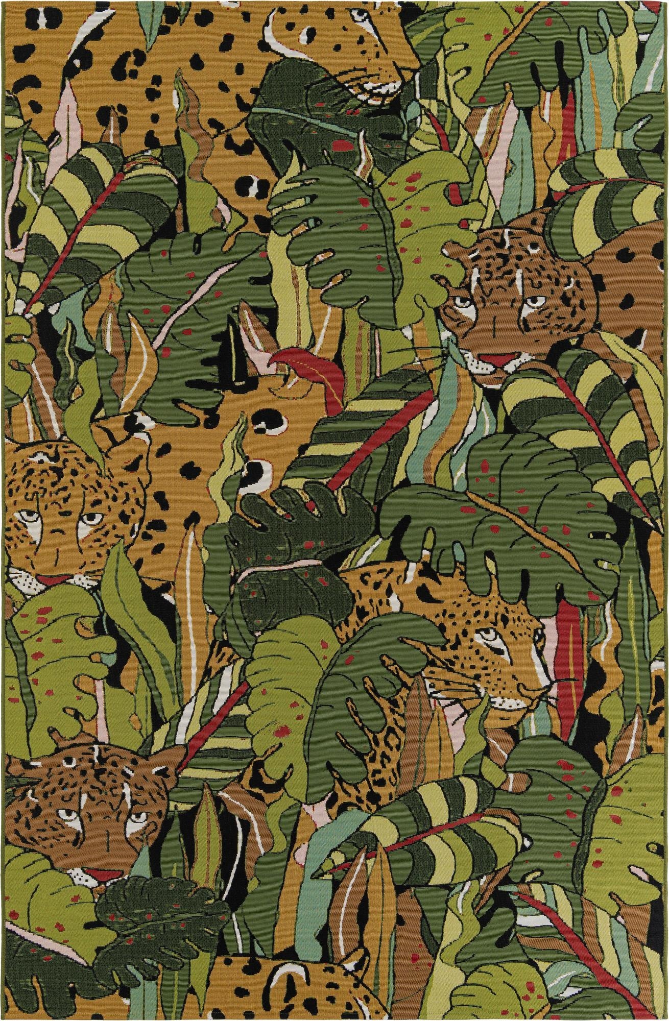  6' x 9'  Washable Botanical Indoor / Outdoor Rug