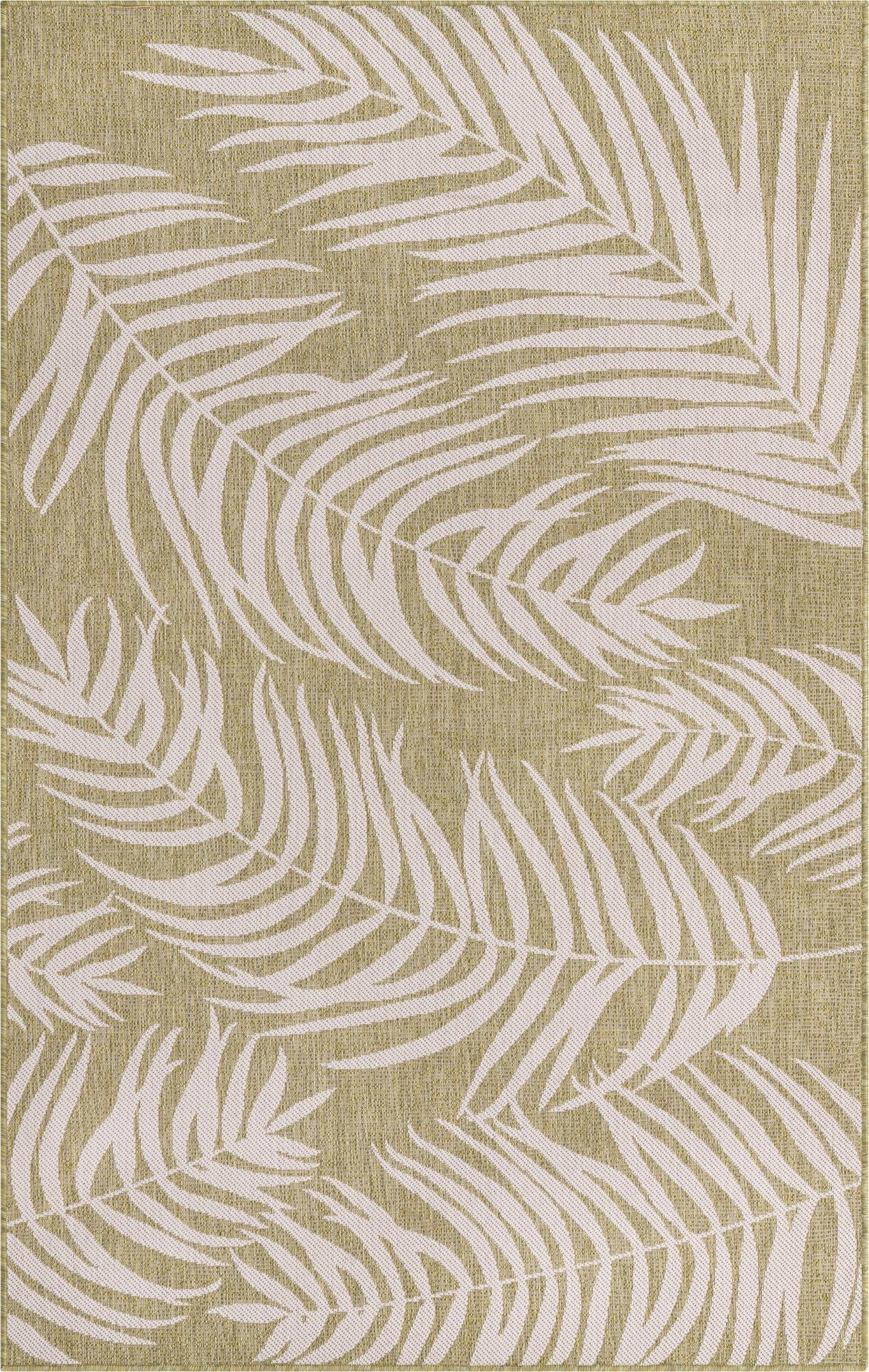  5' 3 x 8'  Washable Botanical Indoor / Outdoor Rug
