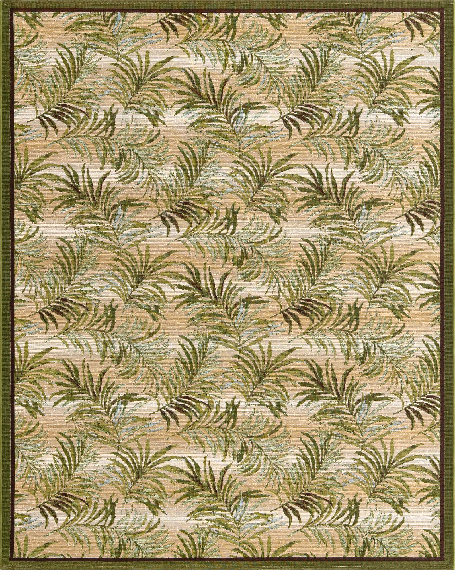  7' 10 x 10'  Washable Botanical Indoor / Outdoor Rug