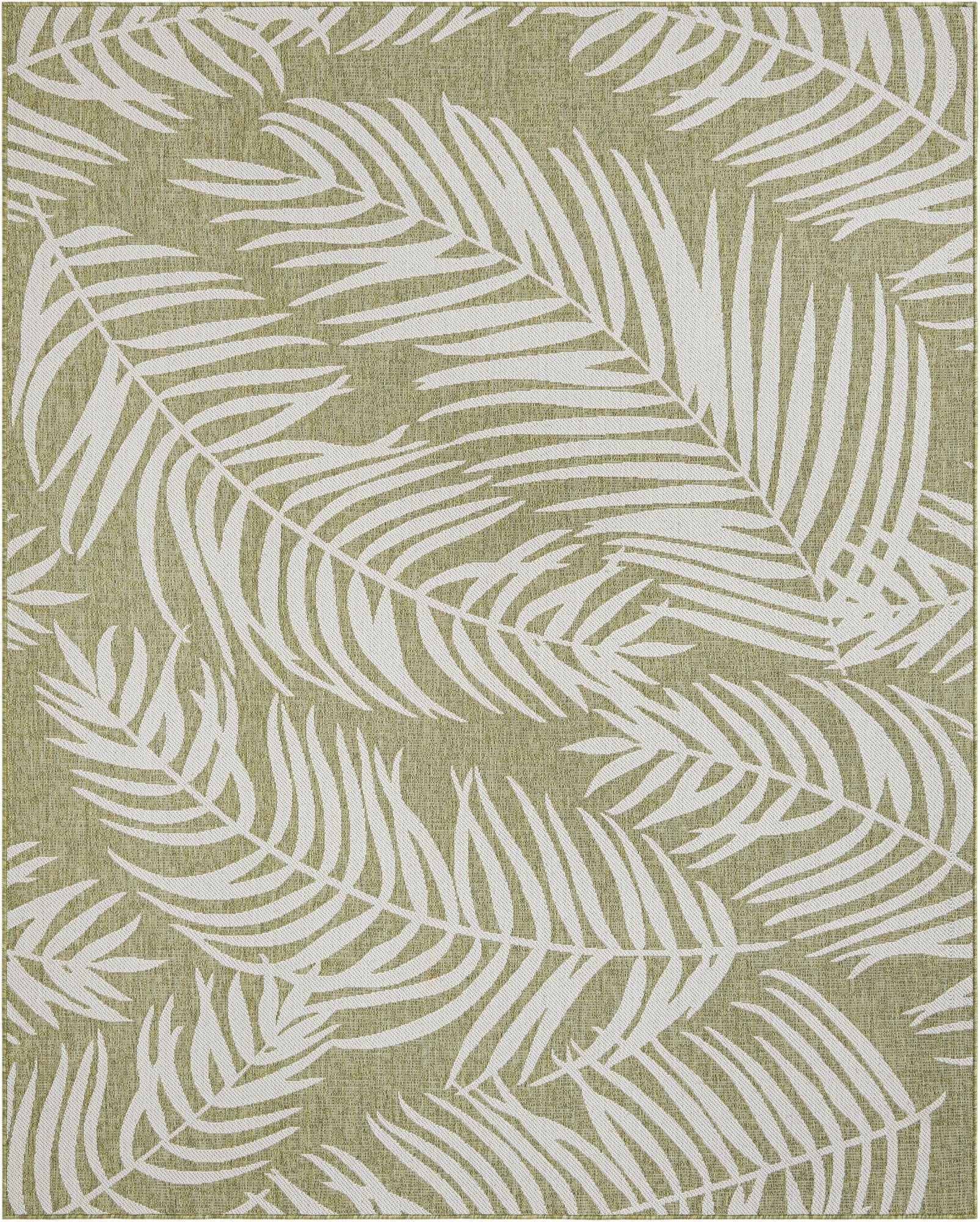  7' 10 x 10'  Washable Botanical Indoor / Outdoor Rug