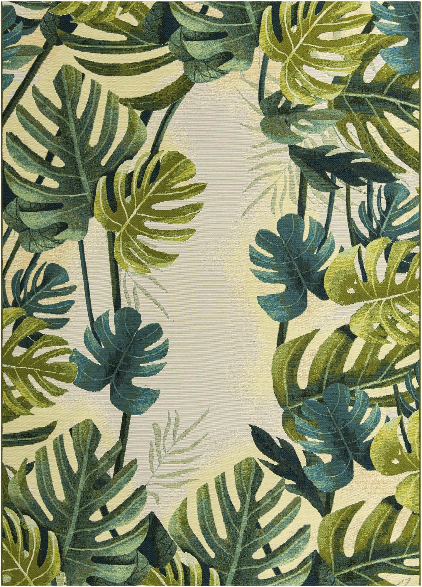  7' 10 x 11'  Washable Botanical Indoor / Outdoor Rug