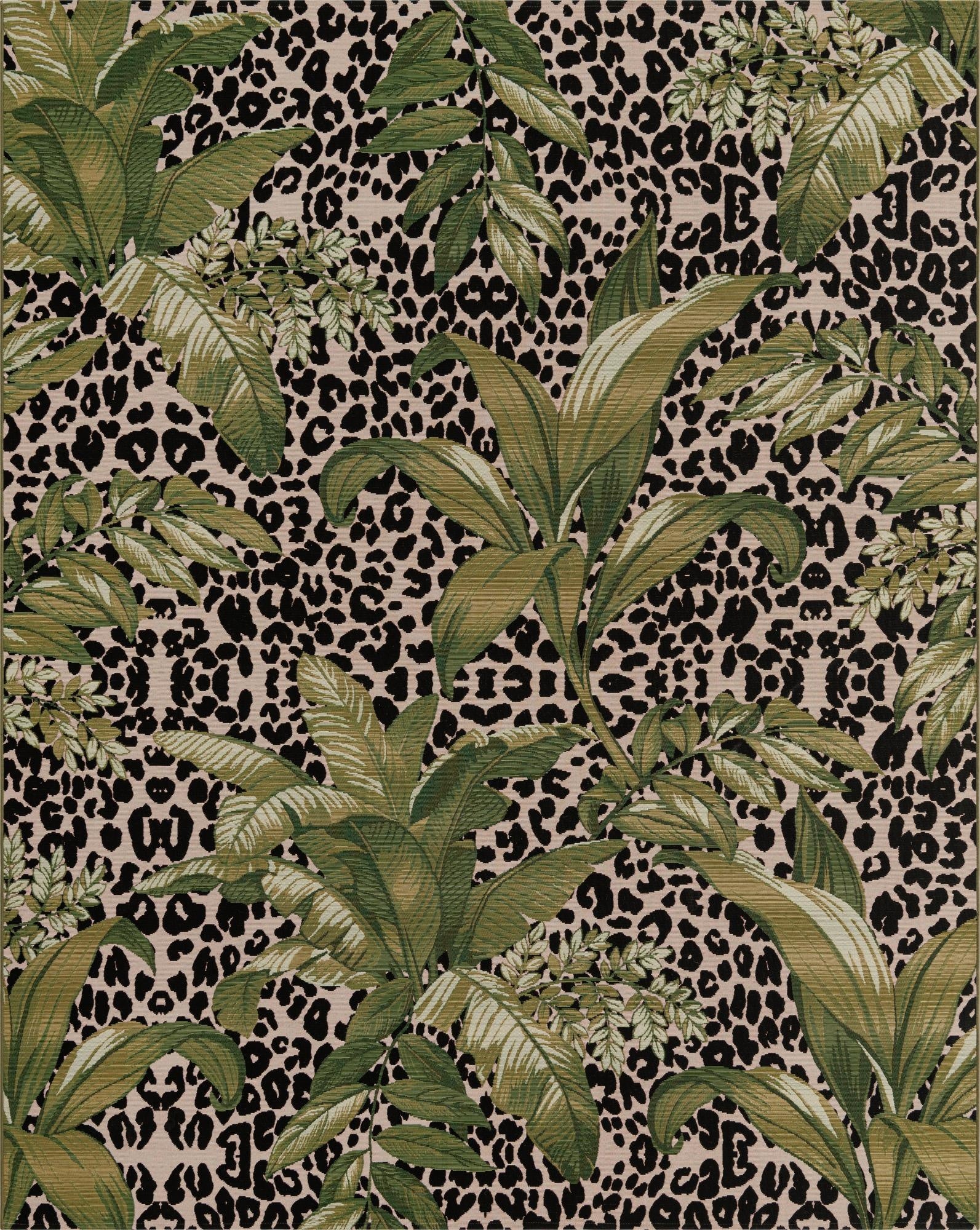  7' 10 x 10'  Washable Botanical Indoor / Outdoor Rug