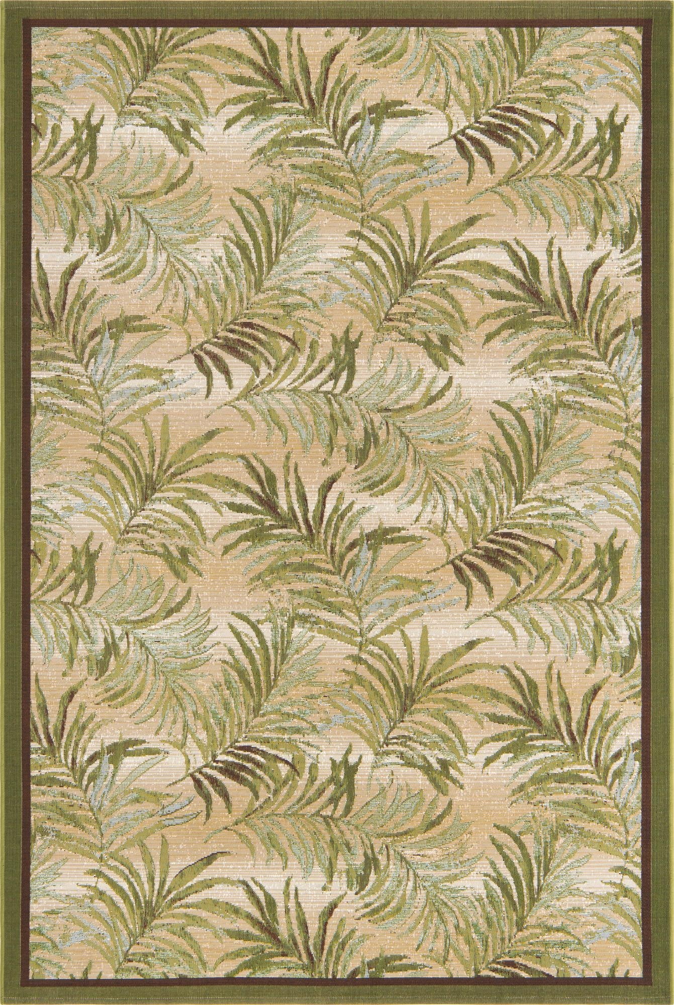  5' 3 x 8'  Washable Botanical Indoor / Outdoor Rug