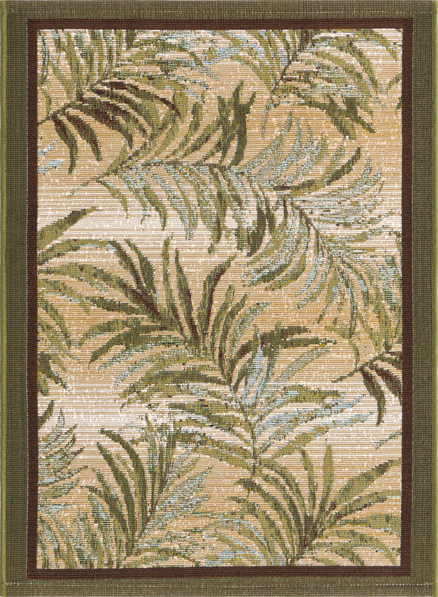  2' x 3'  Washable Botanical Indoor / Outdoor Rug