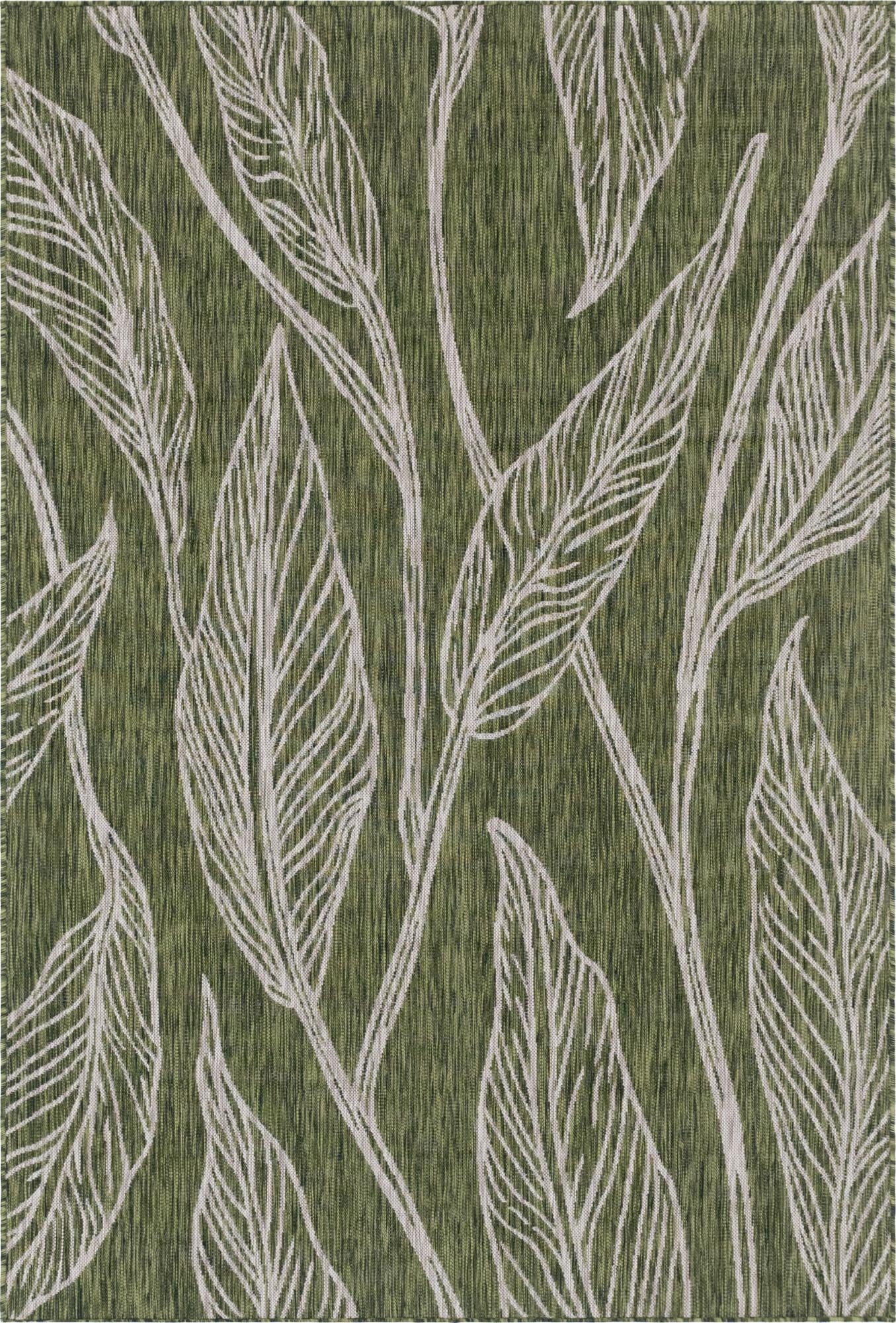  6' x 9'  Washable Botanical Indoor / Outdoor Rug