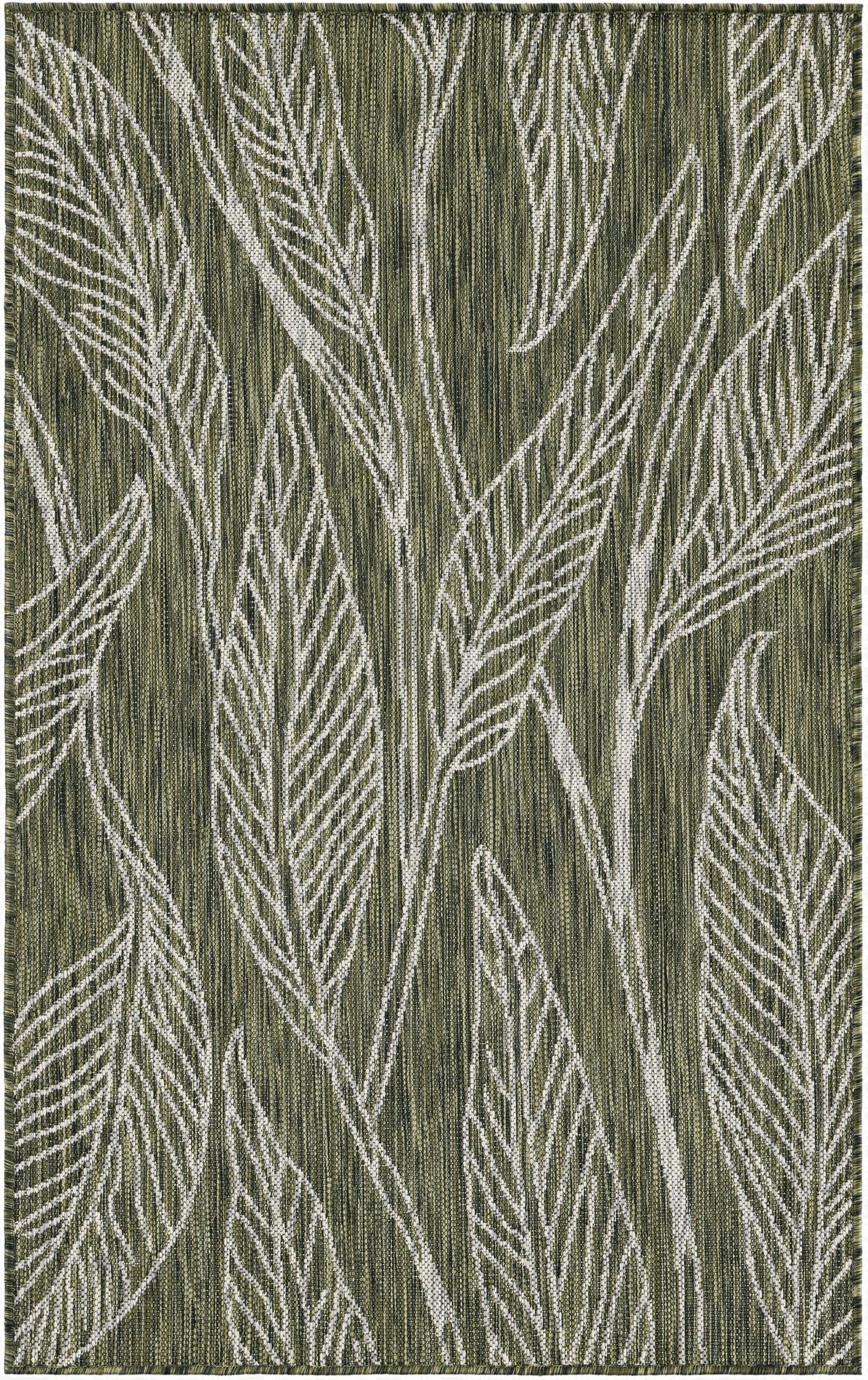  3' x 5' 3  Washable Botanical Indoor / Outdoor Rug