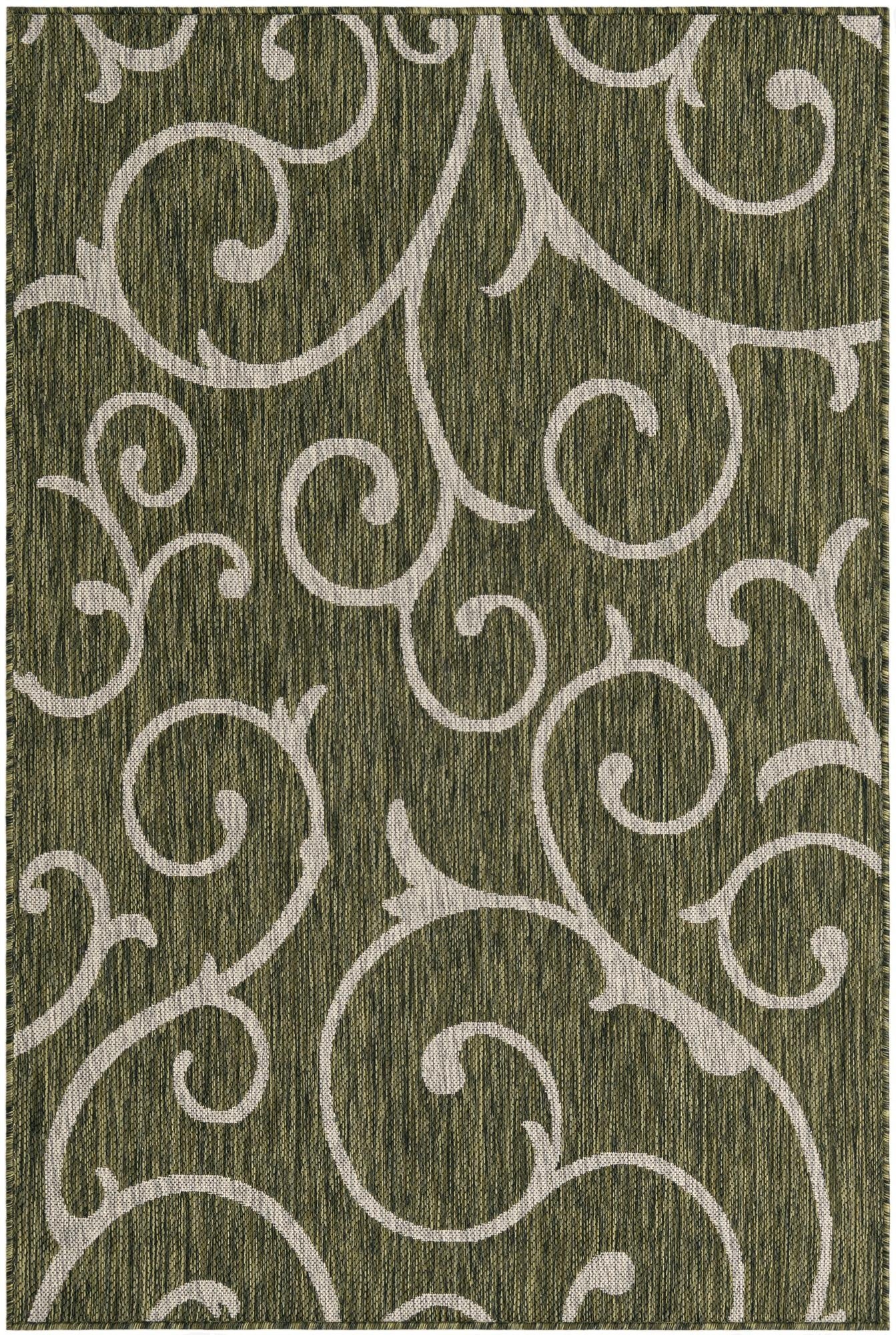  4' x 6'  Washable Botanical Indoor / Outdoor Rug