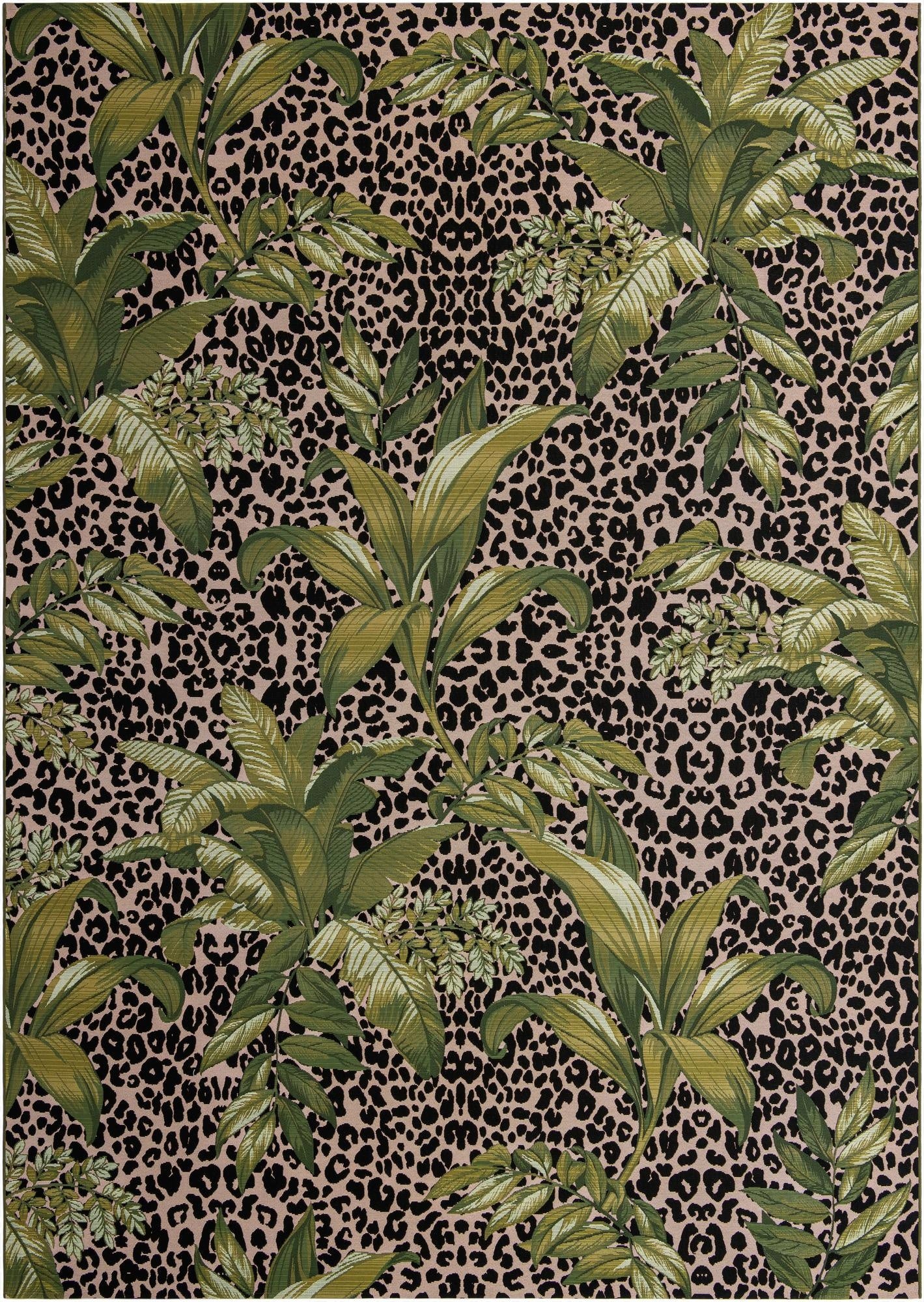  10' x 14' 2  Washable Botanical Indoor / Outdoor Rug