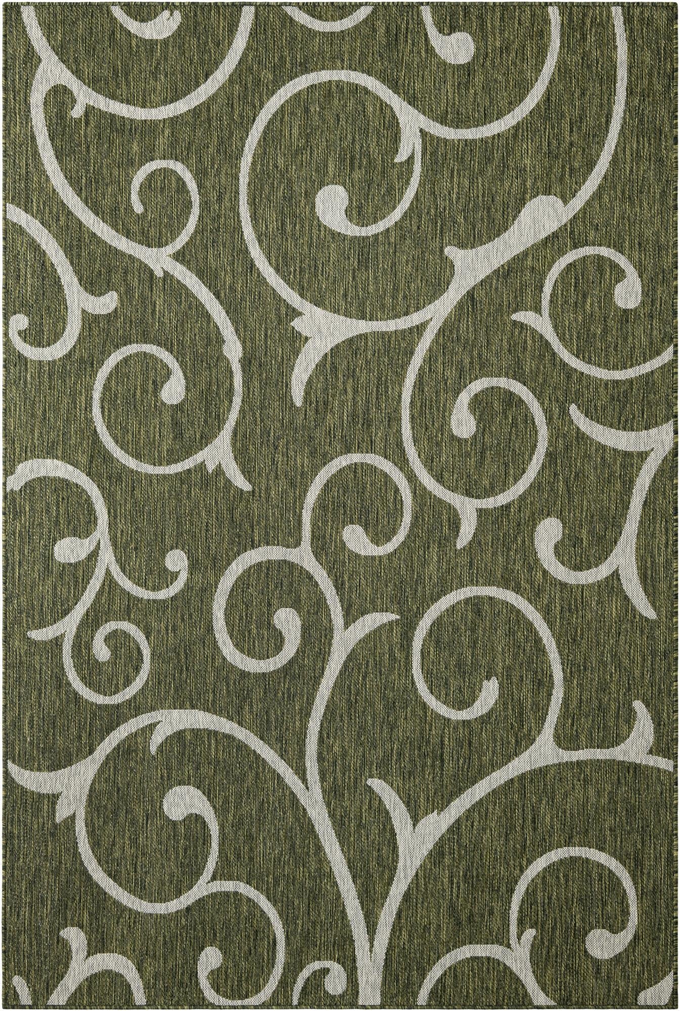  6' x 9'  Washable Botanical Indoor / Outdoor Rug